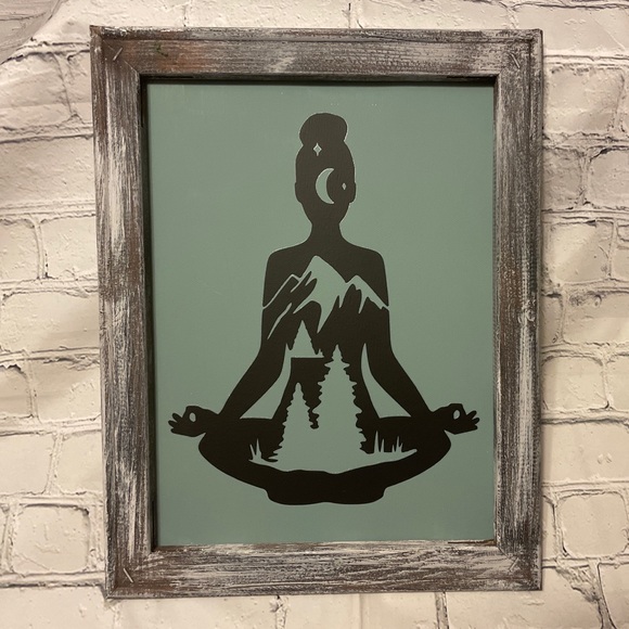 Hand Crafted Other - Hand Crafted Reverse Canvas 11” x 14” Sign Yoga Meditation Relax Metphys…